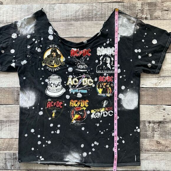 ACDC Handmade Custom Rock Band Metal Open Back Scoop Neck Tshirt - Picture 4 of 7